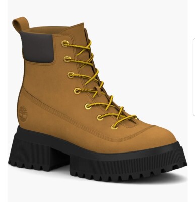 Timberland Sky TB0A2KMU231 6-Inch Lace-Up Boot Women Wheat Nubuck Leather Size 9