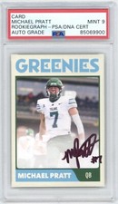 Michael Pratt Autographed Tulane Green Wave Signed Rookie RC Custom Card PSA 9