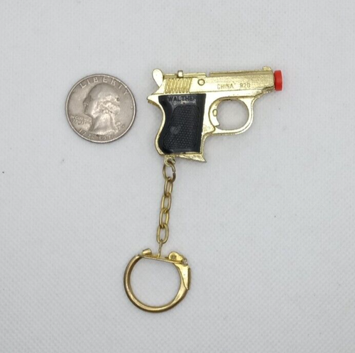 Vintage Walther 920 Mini Cap Gun Keychain Die Cast Working Gold & Black - Picture 5 of 10