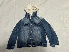 Zara denim jacket for baby girl, denim jacket with hoodie, size 104cm