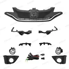 9PC For Honda FIT 2015-2017 EX Upper Chrome Grille Headlight Bumper Brackets