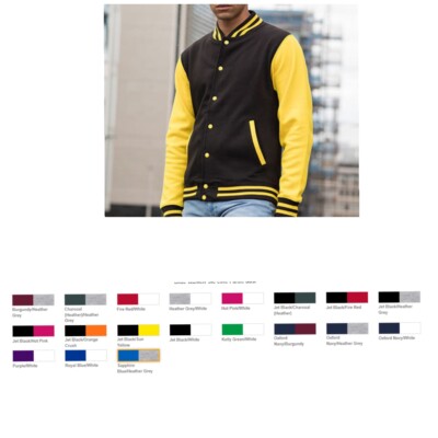 Just Hoods Varsity Jacket JH043 Baseball College Jacke Damen Herren XS-2XL