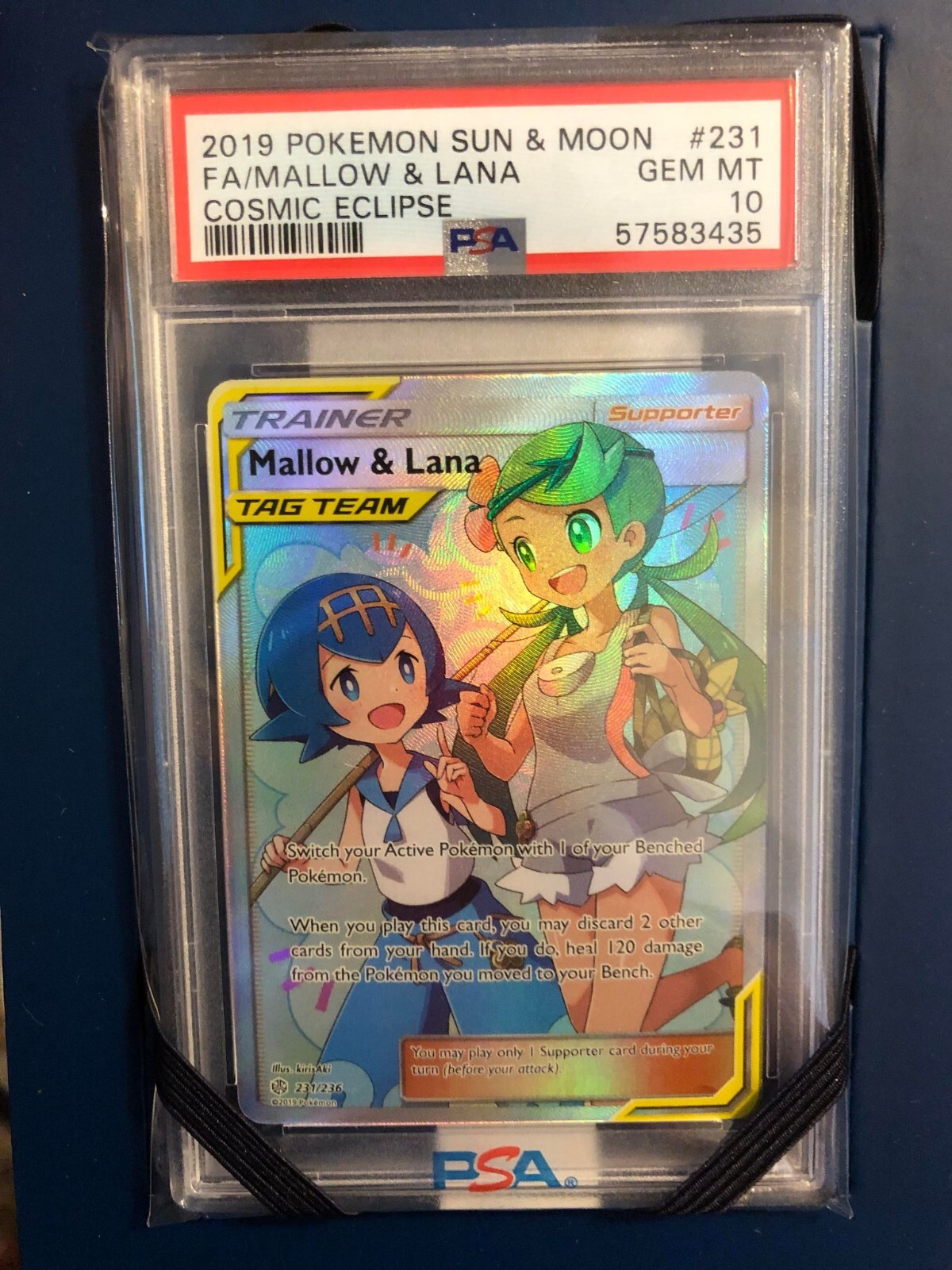 PSA 10 Mallow & Lana 231/236 Cosmic Eclipse Full Art Ultra Rare Holo