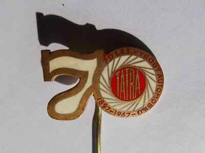 Badge pin TATRA 70 Let vyroby automobilu 1897 - 1967 auto car industry 70 year