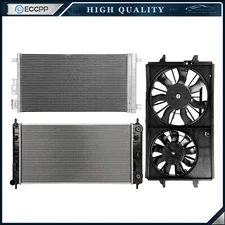 Electric Radiator Condenser Cooling Fan Kit For 2008 2009-2012 Chevrolet Malibu
