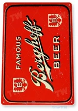 BERGHOFF BEER TIN SIGN BREWING BREWERY CHICAGO STEVENS POINT MIDWEST BAR PUB