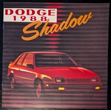 1988 Dodge Shadow Car Sales Brochure Catalog 8 Pages