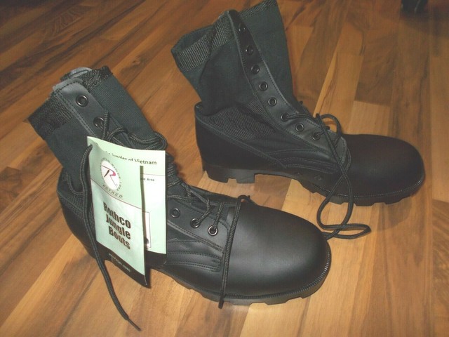 black leather jungle boots