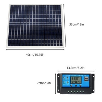 22W Portable Polycrystalline Solar Panel Kit for Camping and For Outdoor Power