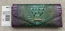 Brahmin Mini Melbourne Veronica Envelope Wallet HYACINTH OMBRE Green Purple NWT
