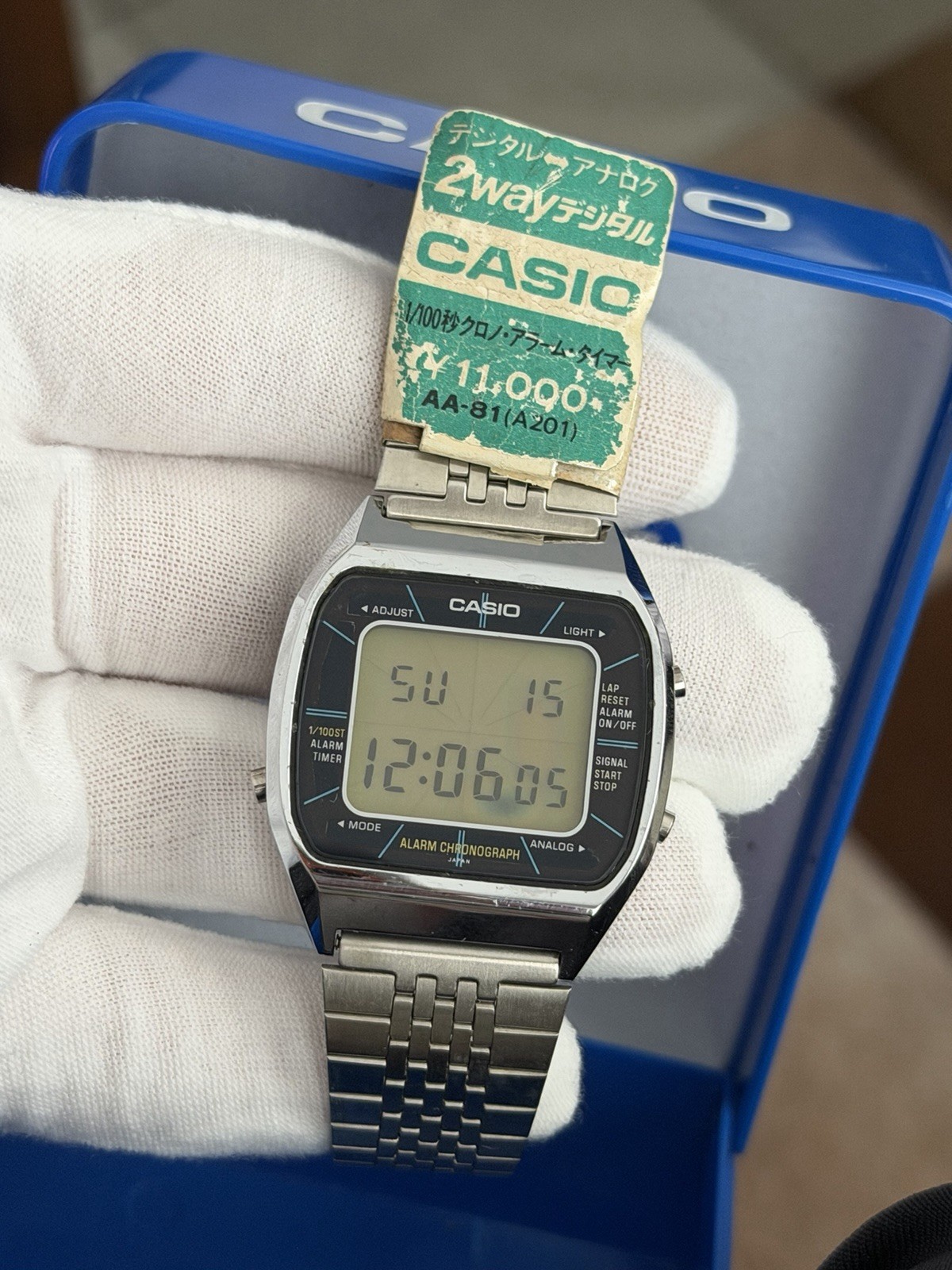 Casio Men’s Thunder” Sports 1980s JDM Rare Digital A201 “Blue Vintage NOS Watch - vintagewatches.pk