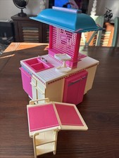Vintage Mattel 1984 Barbie Dream Kitchen With Refrigerator And Island Incomplete