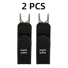 2PCS Tactical Metal Hook Elastic Belt Buckle-Less Invisible Waist Belt Closure
