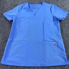 FIGS Scrub Top Women Small Blue V-Neck FW1100 Technical Collection Medical Nurse