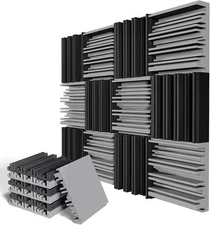 12 Pack Pyramid Designed Acoustic Foam Panels, 12 x 12 x 2 Inches Sound... 
