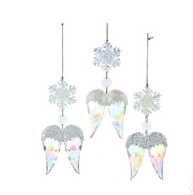 Kurt Adler Opalescent Angel Wing Ornament Set T3749
