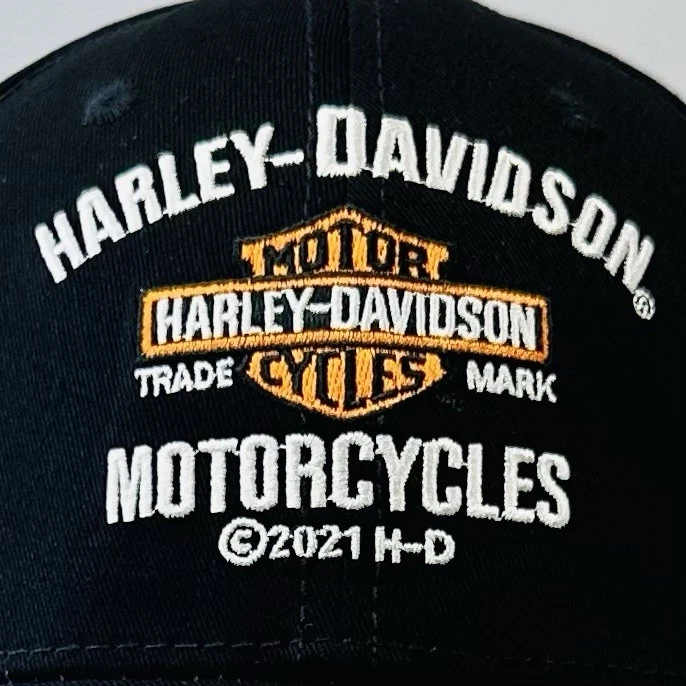 Harley Davidson Motorcycle Mens Hat Cap Black Logo Snapback Adjustable Yupoong - image 2 of 4