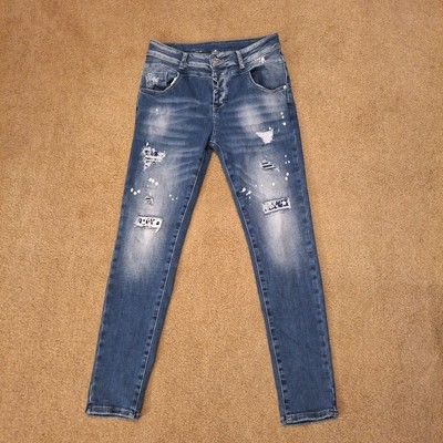 #ad Women#x27;s Acid Wash Jeans With Stretch No Size Tag See Measurements NWOT $13.00