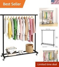 Portable Adjustable Clothing Rack with Wheels - Ultimate Organizer for Any Space