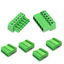 5 Set 6 Pin 3.5mm Pitch Screw Terminal Block, Pluggable Male Female Connector