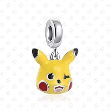 New Pokémon Pikachu Charm S925 Sterling Silver Charm for Bracelet Necklace