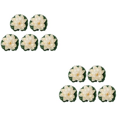  2 STÜCKE Simulation Lotus Blätter und Blumen Set Floating Water Lily Decor