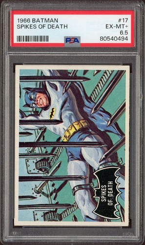 1966 Topps Batman Black Bat #17 Spikes of Death — PSA 6.5
