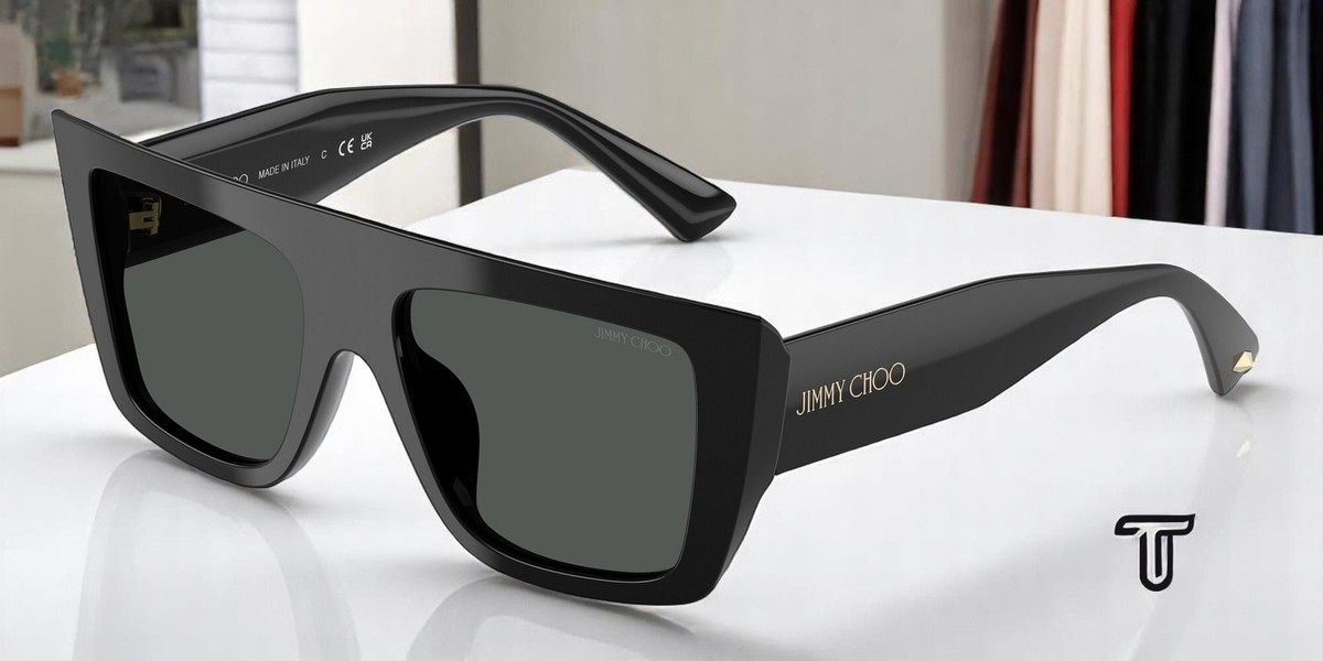 JIMMY CHOO JC5026U 500087 Black Dark Grey 52 mm Women display picture 1