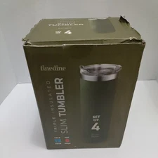 20 Oz Stainless Steel Skinny Insulated Drink Tumbler Set Hot&Cold, 4 Pack