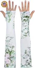 Cooling Gardening Sleeves for Women Leafs Floral Sun Protection Arm Covers Thorn