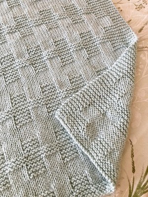 Knitting pattern- Chrissy Baby Blanket Aran Yarn Simple Design Paper  Copy UK