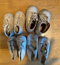 Vintage White Leather Baby Shoes