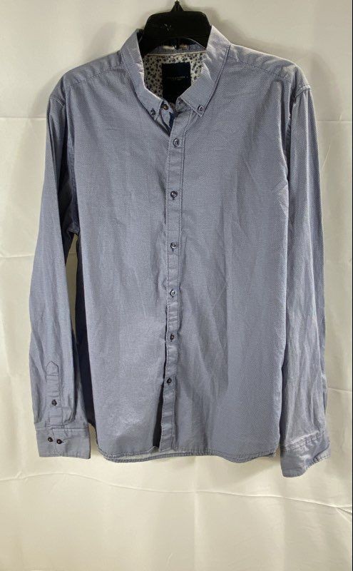 Denim & Flower Men's Ricky Singh Blue Micro Print Button Up Shirt XL