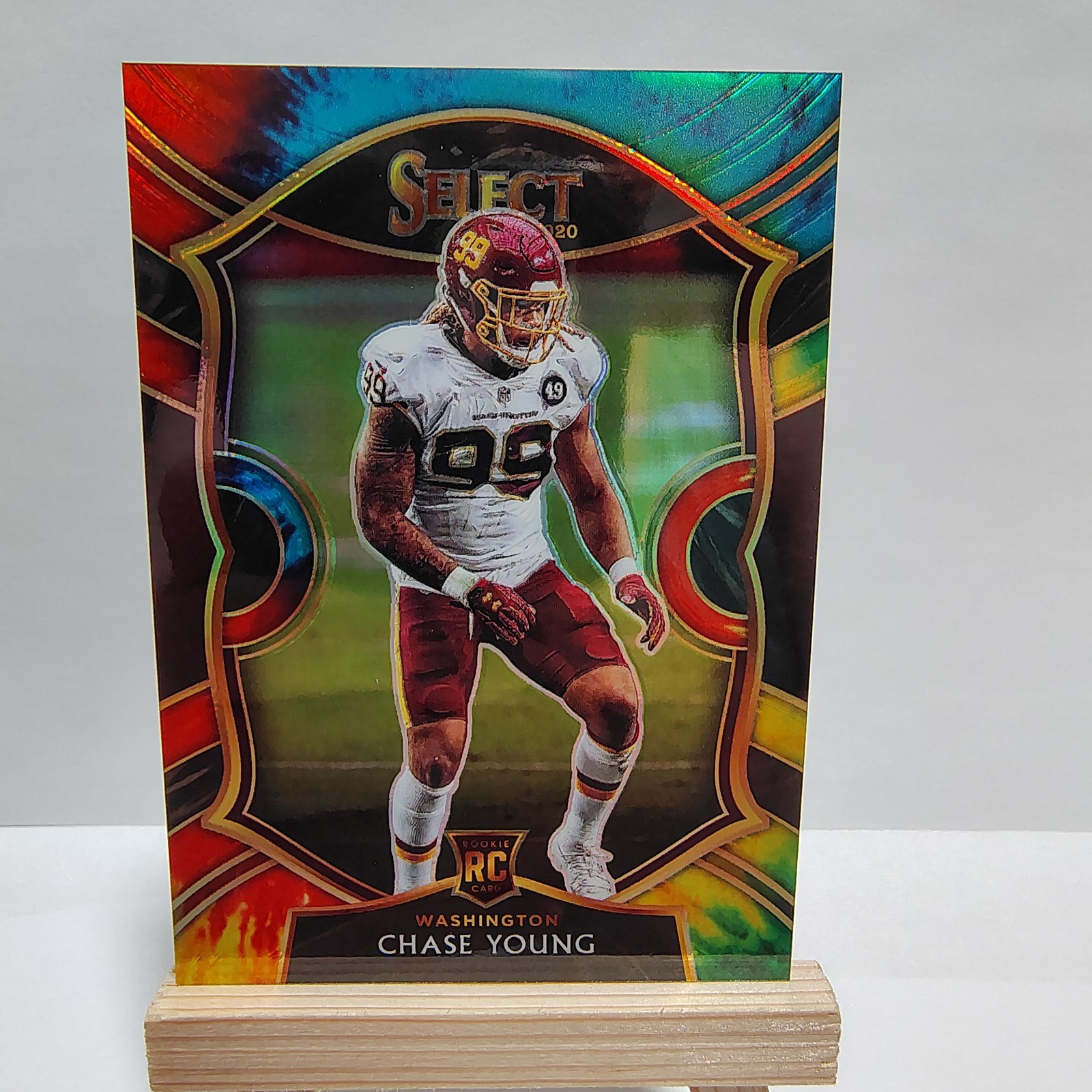 2020 Panini Select - Concourse Chase Young #64 Tie-Dye Prizm 7/25 (RC)