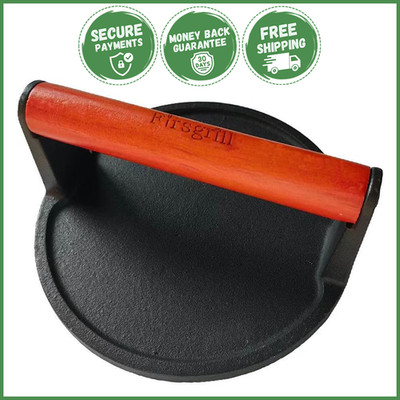 HEAVY DUTY CAST IRON BURGER PATTY PRESS Durable Meat Steak Smash Kitchen Tool