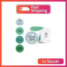 3''Holographic Green Thermal Label,Self-Adhesive Round Thermal Printer Sticker f