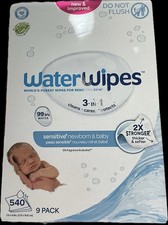 WaterWipes Sensitive Newborn  Baby Wipes 9 Pack 540 Wipes 3-in-1 New  Improved
