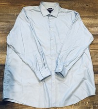 Pronto Uomo Men  s Dress Shirt Size XXL Blue Non Iron Excellent Condition 