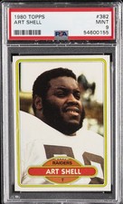 1980 TOPPS #382 ART SHELL PSA 9