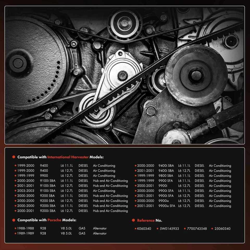 Cinturón Serpentine 34.12" Nuevo para Porsche 928 International Harvester 9900ix SFA Foto 2 de 4
