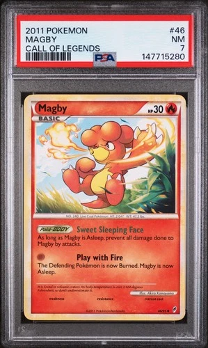 2011 POKEMON CALL OF LEGENDS #46 MAGBY PSA 7