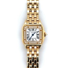 Cartier Panthere Small Model Quartz 18k YellowGold Diamond Bezel Ladies WJPN0048
