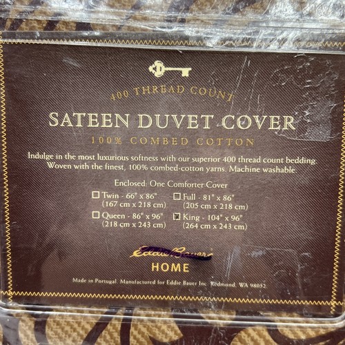 Eddie Bauer Lodge Sateen Duvet Cover King Brown Gold Cedar Ridge - Picture 3 of 4