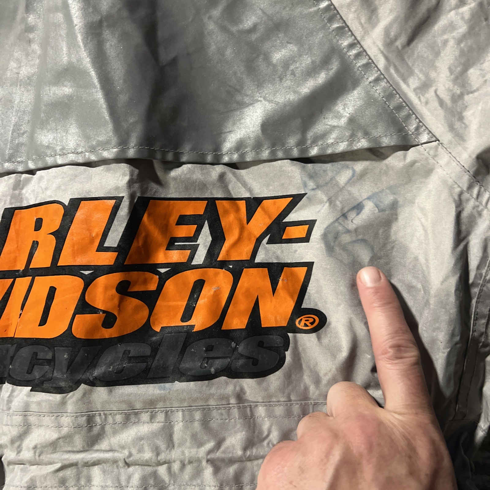Harley Davidson Rain Gear 2 Piece Jacket Pants Small Grey Orange Hi-Vis *READ*