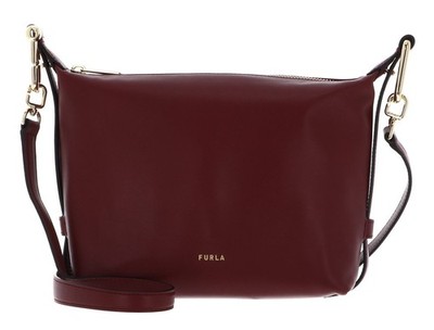 FURLA Vitello Claris Lux Tonie Hobo Bag XS Umhängetasche Tasche Rubino Neu