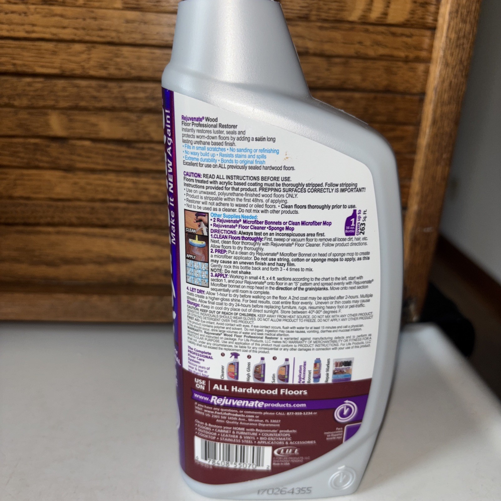 Rejuvenate Wood Floor Professional Restorer Satin/Matte Finish 32oz New Cleaning