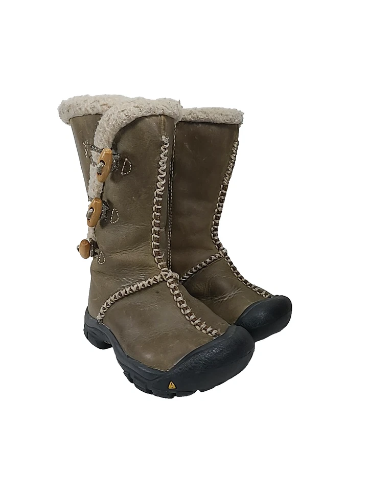 Keen Kaley Leather Winter Boots Sherpa Lined Kids Toddler Size 8C Snow Boots - Image 2 of 4