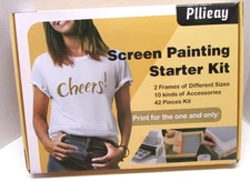 NEW Screen Printing Starter Kit 2 frames 10 accessories 42 piece by Pllieay