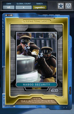 10cc NABOO SECURITY A LONG TIME AGO TUNGSTEN GILDED Topps Star Wars Card Trader
