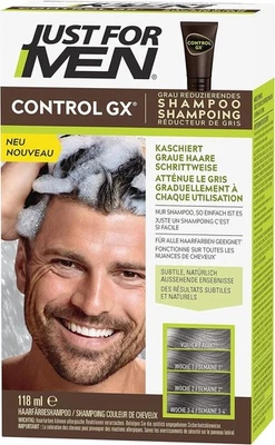Just For Men Control GX, Shampooing Et Colorante Pour Cheveux Blancs Pour Hommes - Photo 1/4
